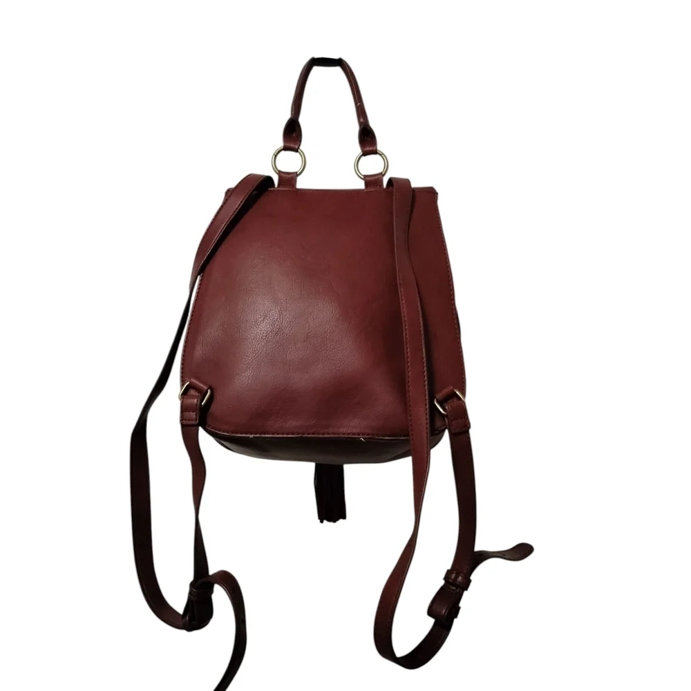 American Eagle Outfitters Burgundy and Dark Brown Backpack